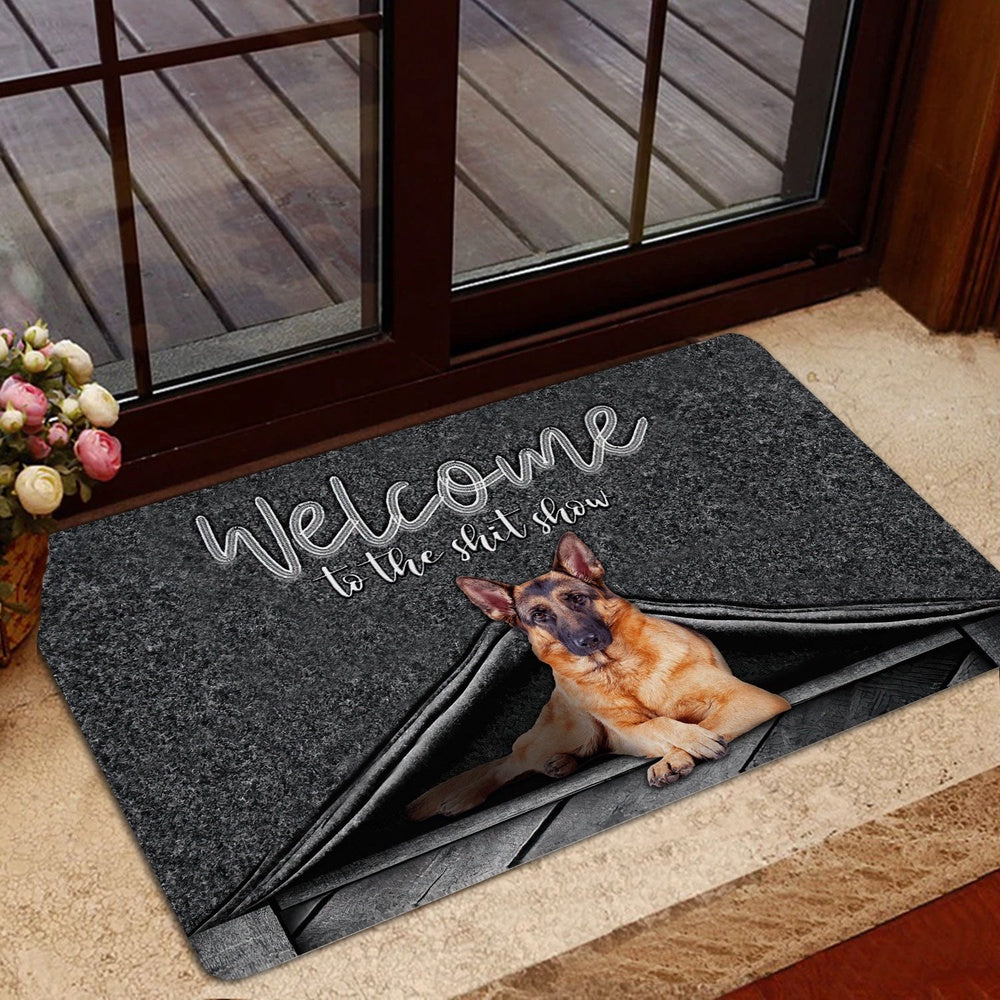 German Shepherd Welcome Doormat, German Shepherd Dog Welcome to The Shitshow Gifts For Dog Lovers Welcome Doormat, Pets Home Decor Door Mat