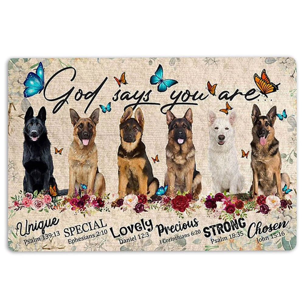 German Shepherd Welcome Doormat, German Shepherds Dog God Says You Are Unique Gifts For Dog Lover Welcome Doormat, Pets Home Decor Door Mat