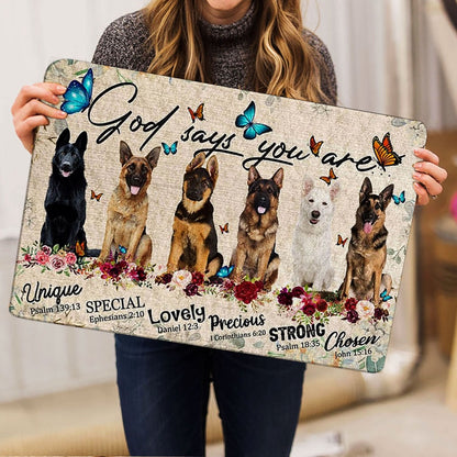 German Shepherd Welcome Doormat, German Shepherds Dog God Says You Are Unique Gifts For Dog Lover Welcome Doormat, Pets Home Decor Door Mat