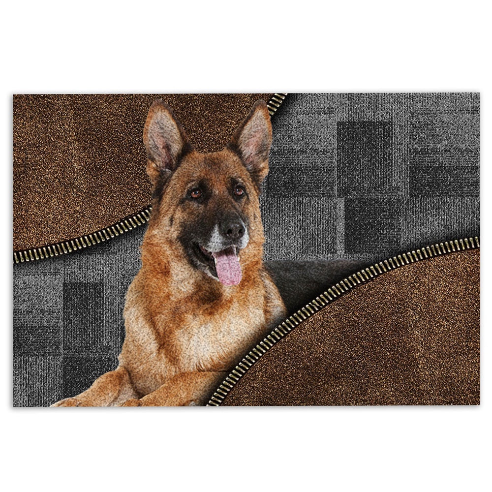 German Shepherd Welcome Doormat, Love German Shepherd Dog Brown Pattern Gift For Dog Lover Welcome Doormat, Pets Home Decor Door Mat