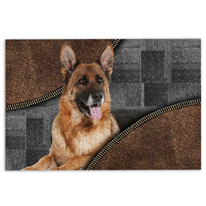 German Shepherd Welcome Doormat, Love German Shepherd Dog Brown Pattern Gift For Dog Lover Welcome Doormat, Pets Home Decor Door Mat