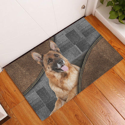 German Shepherd Welcome Doormat, Love German Shepherd Dog Brown Pattern Gift For Dog Lover Welcome Doormat, Pets Home Decor Door Mat