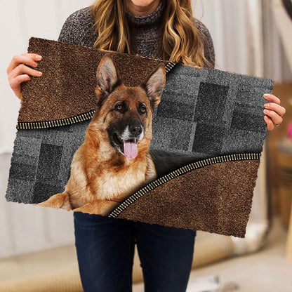 German Shepherd Welcome Doormat, Love German Shepherd Dog Brown Pattern Gift For Dog Lover Welcome Doormat, Pets Home Decor Door Mat