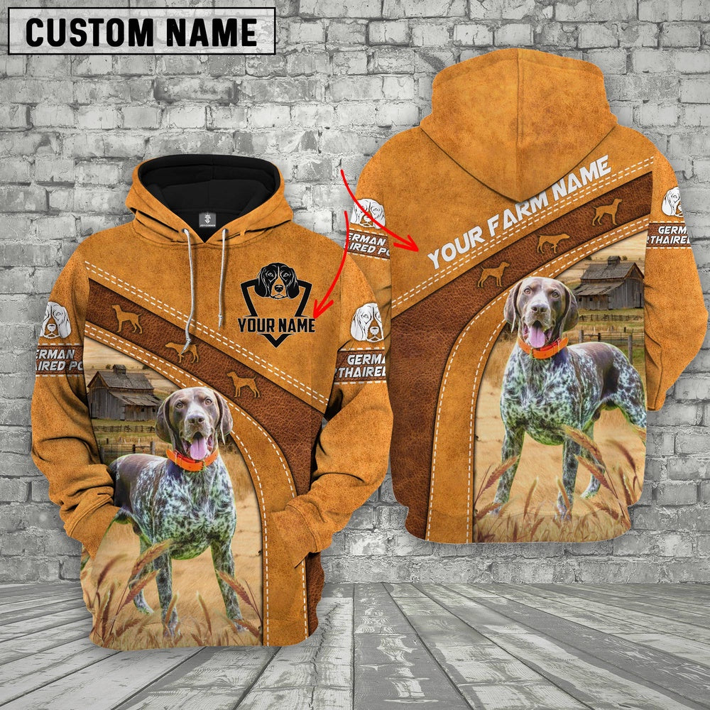 German Shorthaired Pointer Custom Name Printed 3D Hoodie, Farmer Hoodie, Custom Farm Shirts, Farmer T Shirt
