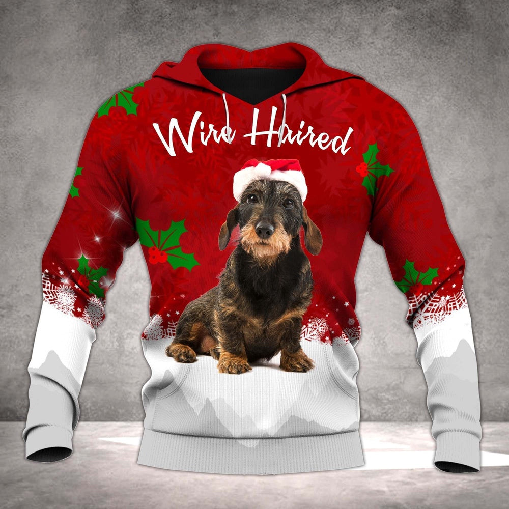 German Wirehaired Pointer Dog Christmas All Over Print Shirt, Christmas Hoodie, Christmas Sweatshirt