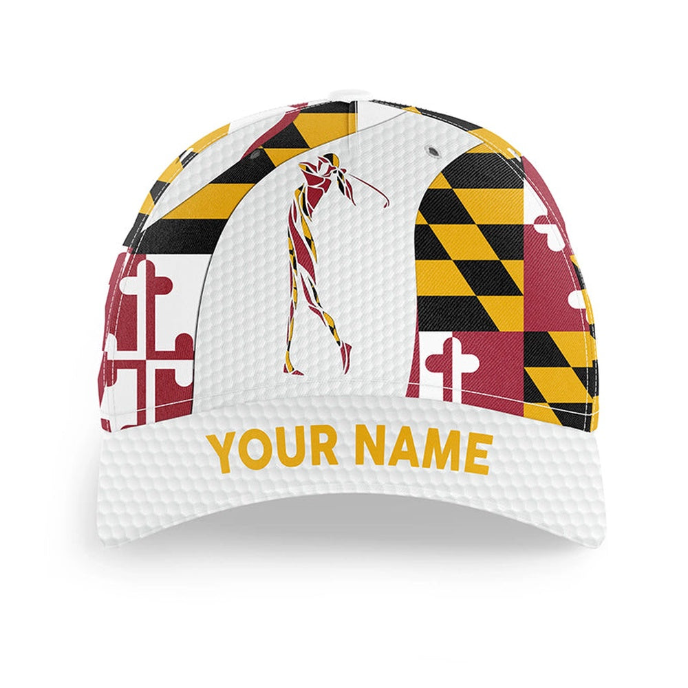 Girls Golf Hat For Women Custom Name Maryland Flag Patriot Baseball Women'S Golf Cap, Golf Baseball Cap