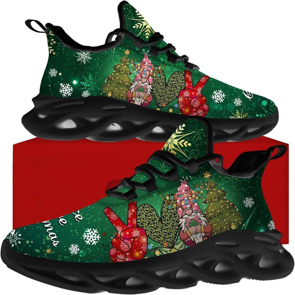 Gnome Peace Love Christmas Max Soul Shoes, Christmas Sneakers, Christmas Shoes, Christmas Clunky Sneaker