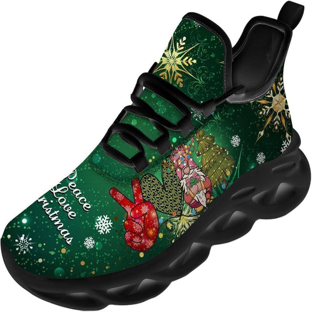 Gnome Peace Love Christmas Max Soul Shoes, Christmas Sneakers, Christmas Shoes, Christmas Clunky Sneaker