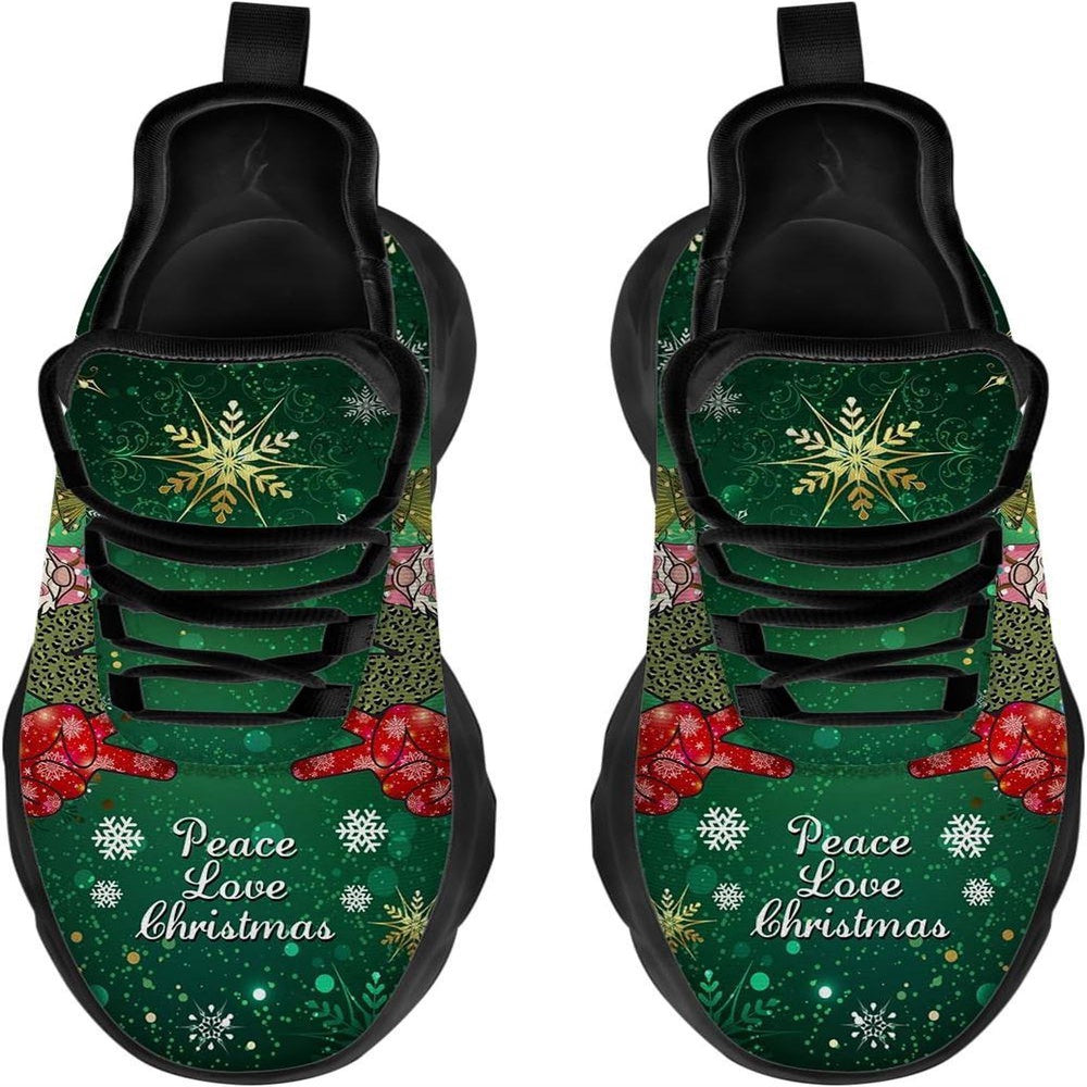 Gnome Peace Love Christmas Max Soul Shoes, Christmas Sneakers, Christmas Shoes, Christmas Clunky Sneaker