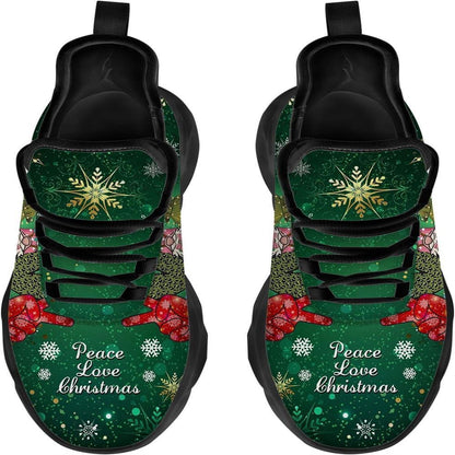 Gnome Peace Love Christmas Max Soul Shoes, Christmas Sneakers, Christmas Shoes, Christmas Clunky Sneaker