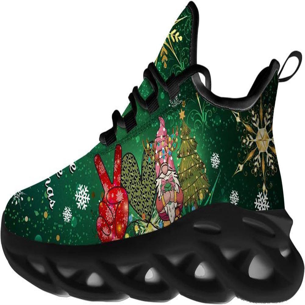 Gnome Peace Love Christmas Max Soul Shoes, Christmas Sneakers, Christmas Shoes, Christmas Clunky Sneaker