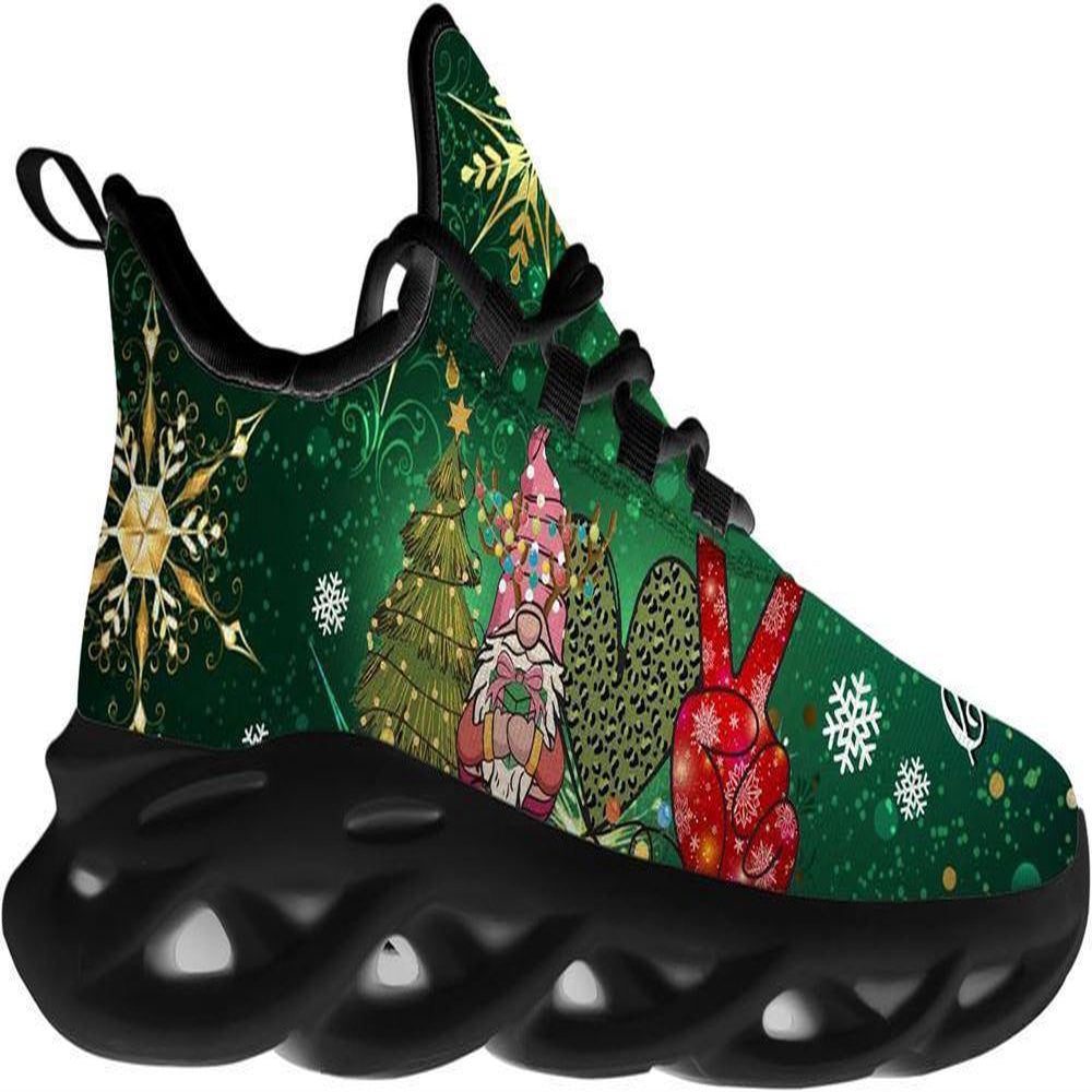 Gnome Peace Love Christmas Max Soul Shoes, Christmas Sneakers, Christmas Shoes, Christmas Clunky Sneaker
