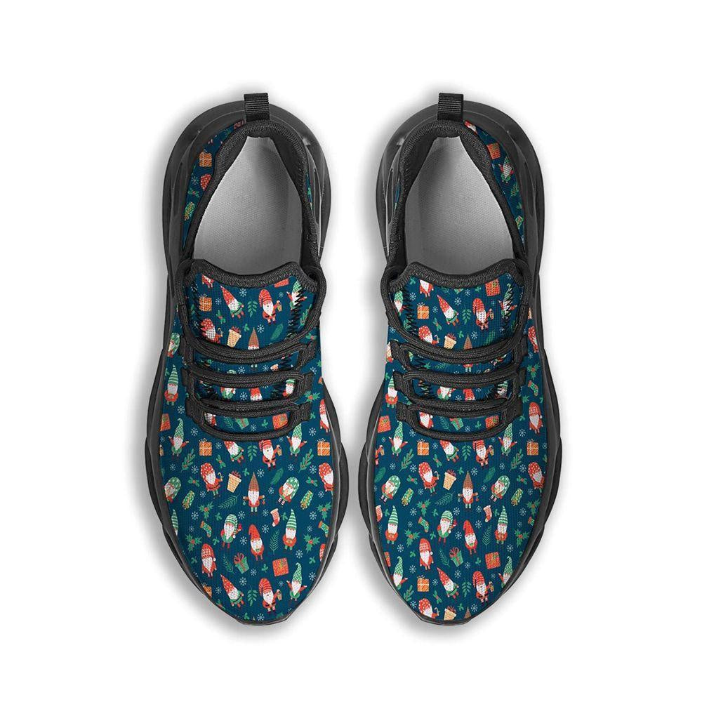 Gnomes Christmas Print Pattern Black Max Soul Shoes, Christmas Sneakers, Christmas Shoes, Christmas Clunky Sneaker