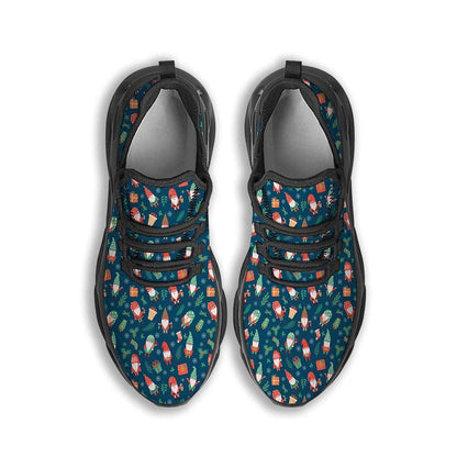 Gnomes Christmas Print Pattern Black Max Soul Shoes, Christmas Sneakers, Christmas Shoes, Christmas Clunky Sneaker