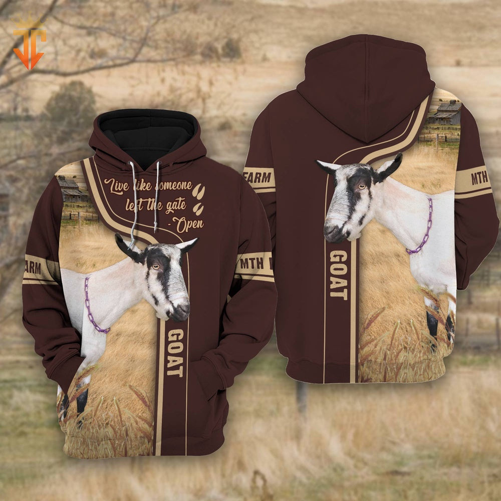 Goat 2 Live Like Someone left the gate open Shirts, Farmer Hoodie, Farm Themed Shirts, Farm Tee Shirts