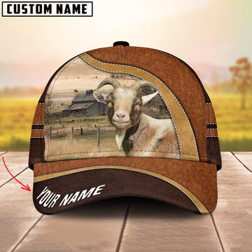 Goat Happy Face Customized Name Cap, Farmer Cap, Vintage Farmer Hat, Mens Farmer Hats, Cap For Farmers