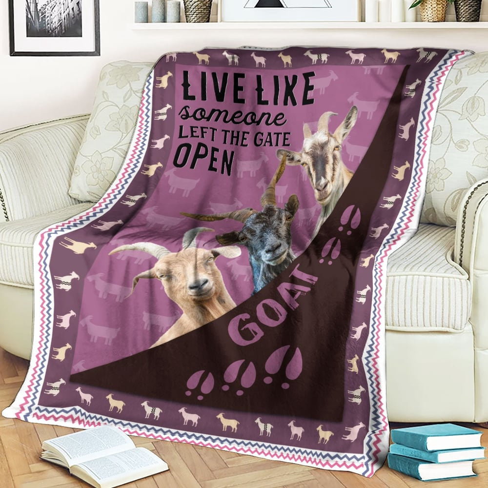 Goat Hoof Pattern Purple Background Blanket, Farm Blanket, Farm Animal Blanket