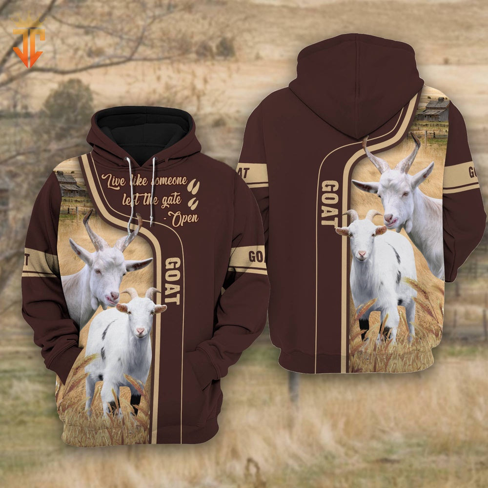Goat Live Like Someone left the gate open Shirts, Farmer Hoodie, Farm Themed Shirts, Farm Tee Shirts