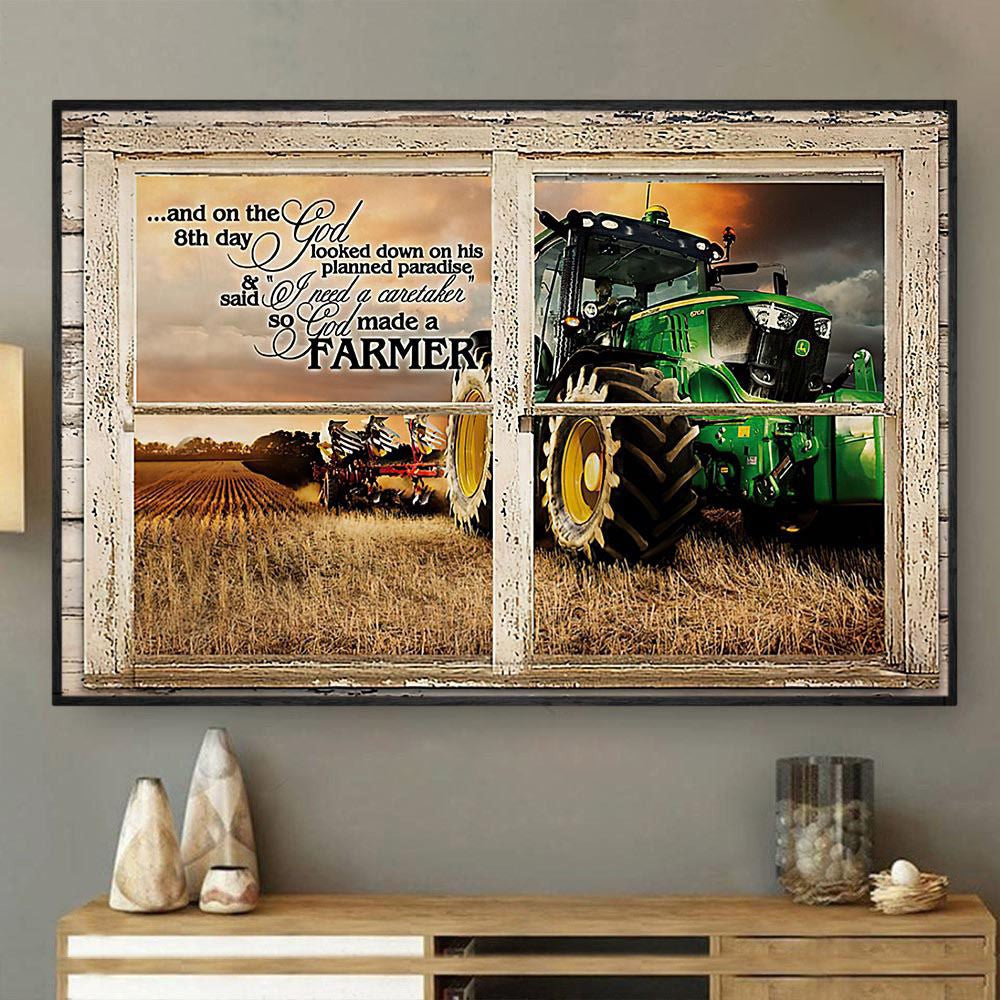 God Looked Down On His Planned Paradise Said I Need A Caretaker Canvas, Christian Gift Canvas, Farmhouse Canvas, Farm Gift, Farm Home Decor