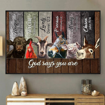 God Says You Are Unique Special Lovely Precious Strong Canvas, Farmhouse Canvas, Farm Gift, Farm Home Decor