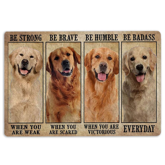 Golden Retriever Welcome Doormat, Be Strong Brave Humble Golden Retriever Dog Gifts For Dog Lovers Welcome Doormat, Pets Home Decor Door Mat