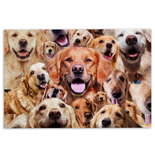 Golden Retriever Welcome Doormat, Funny Golden Retriever Dogs Faces Hope You Like Dog Hair Welcome Doormat, Pets Home Decor Door Mat
