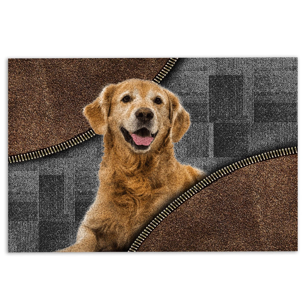Golden Retriever Welcome Doormat, Love Golden Retriever Dog Brown Pattern Gift For Dog Lover Welcome Doormat, Pets Home Decor Door Mat