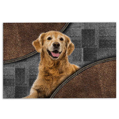 Golden Retriever Welcome Doormat, Love Golden Retriever Dog Brown Pattern Gift For Dog Lover Welcome Doormat, Pets Home Decor Door Mat