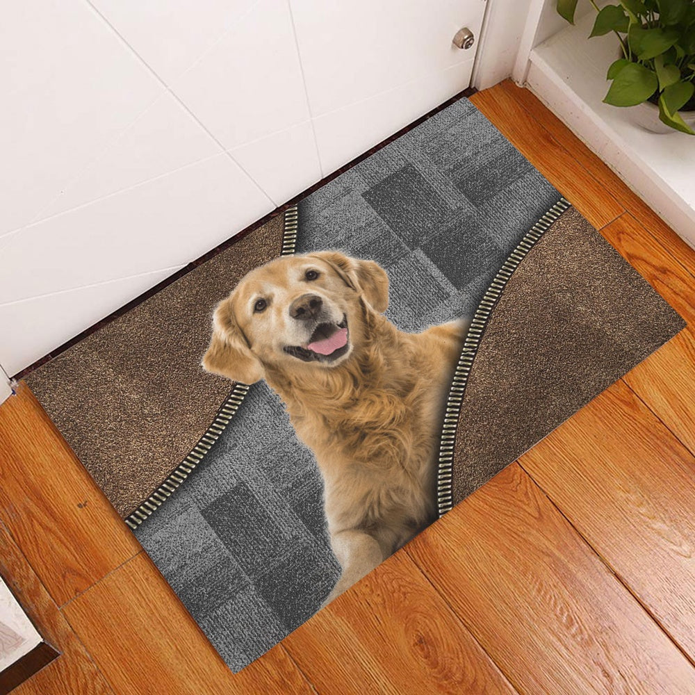 Golden Retriever Welcome Doormat, Love Golden Retriever Dog Brown Pattern Gift For Dog Lover Welcome Doormat, Pets Home Decor Door Mat