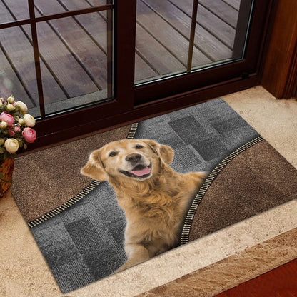 Golden Retriever Welcome Doormat, Love Golden Retriever Dog Brown Pattern Gift For Dog Lover Welcome Doormat, Pets Home Decor Door Mat