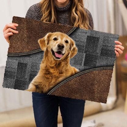 Golden Retriever Welcome Doormat, Love Golden Retriever Dog Brown Pattern Gift For Dog Lover Welcome Doormat, Pets Home Decor Door Mat