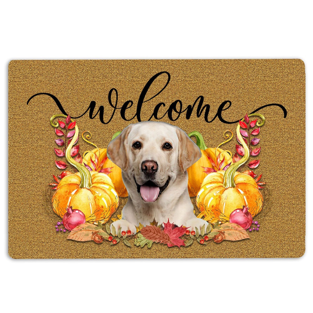 Golden Retriever Welcome Doormat, Pumpkin Spice Golden Retriever Dog Welcome Fall Autumn Welcome Doormat, Pets Home Decor Door Mat