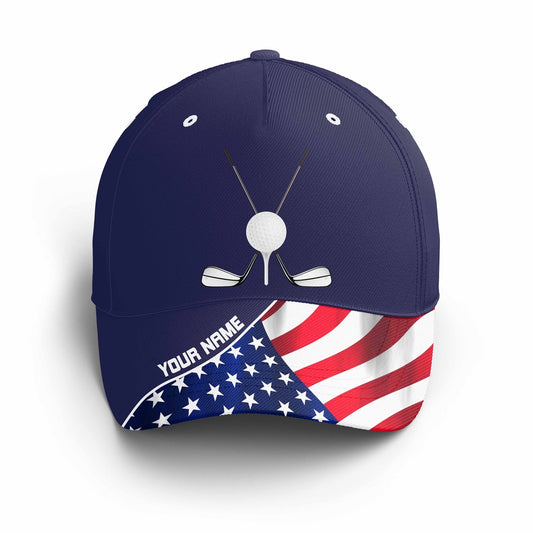 Golf Club Custom Name American Flag Patriotic Custom Golf Hat For Men, Women Baseball Golf Cap, Golf Baseball Cap