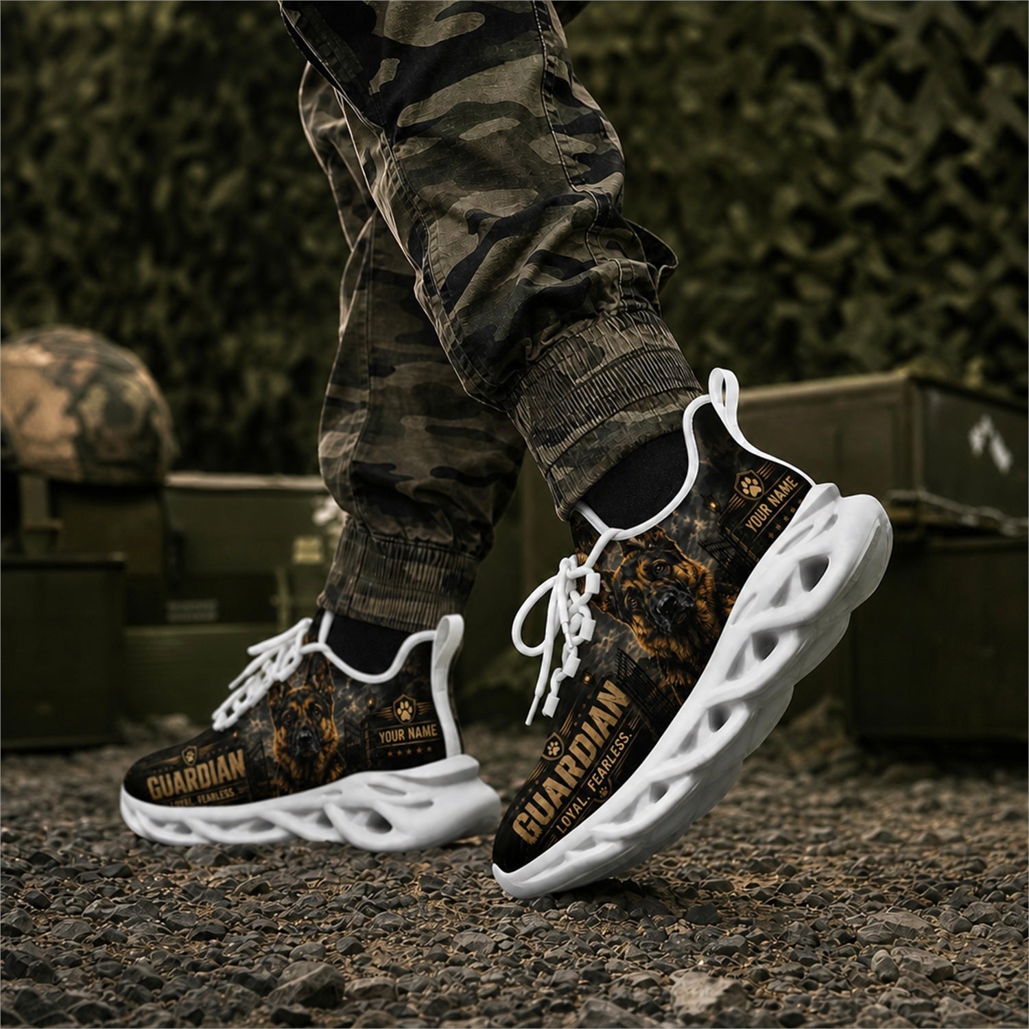 Custom Name Guardian Veteran Wolf Max Soul Shoes, Veteran Sneaker