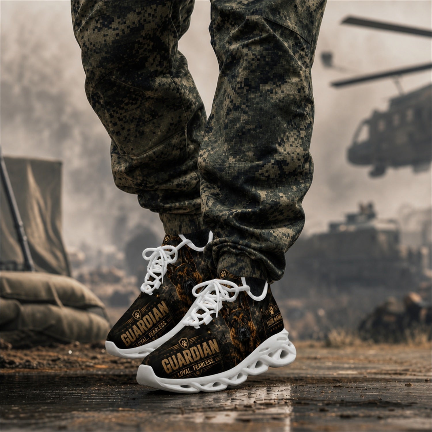 Custom Name Guardian Veteran Wolf Max Soul Shoes, Veteran Sneaker