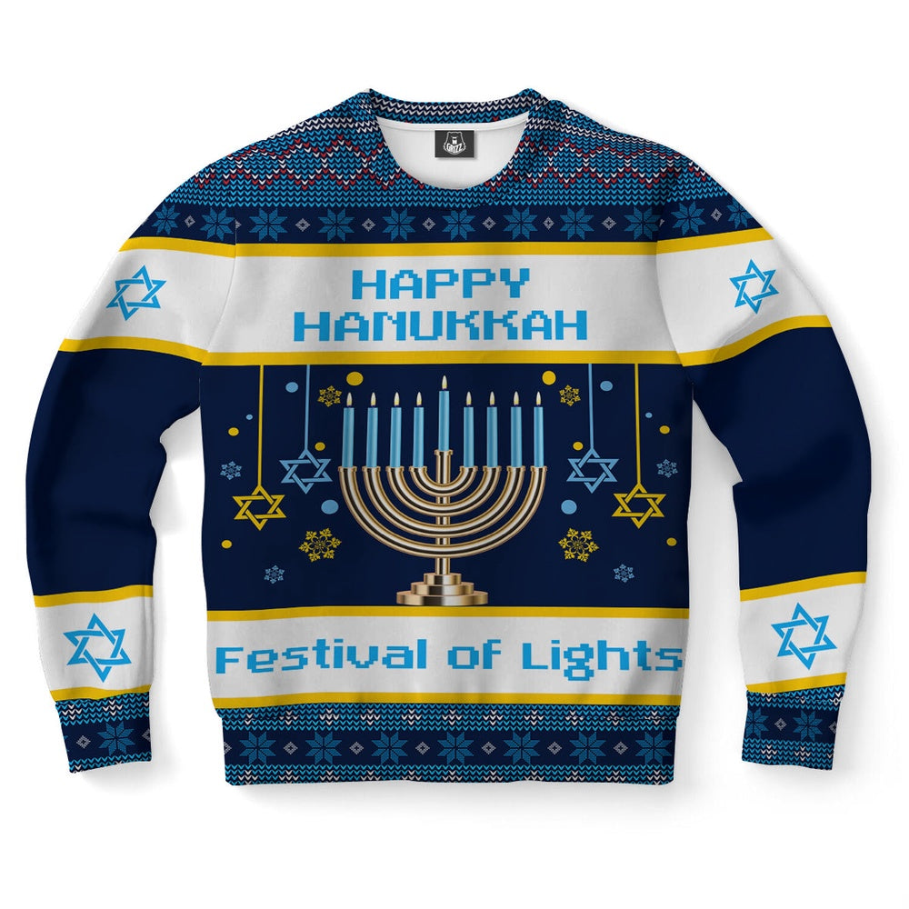 Hanukkah Festival Of Lights Ugly Christmas Sweater, Christmas Ugly Sweater, Sweater Xmas, Ugly Sweater