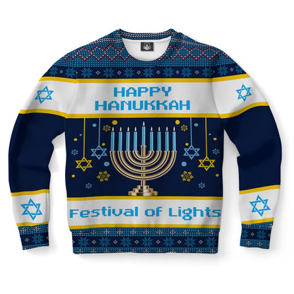 Hanukkah Festival Of Lights Ugly Christmas Sweater, Christmas Ugly Sweater, Sweater Xmas, Ugly Sweater