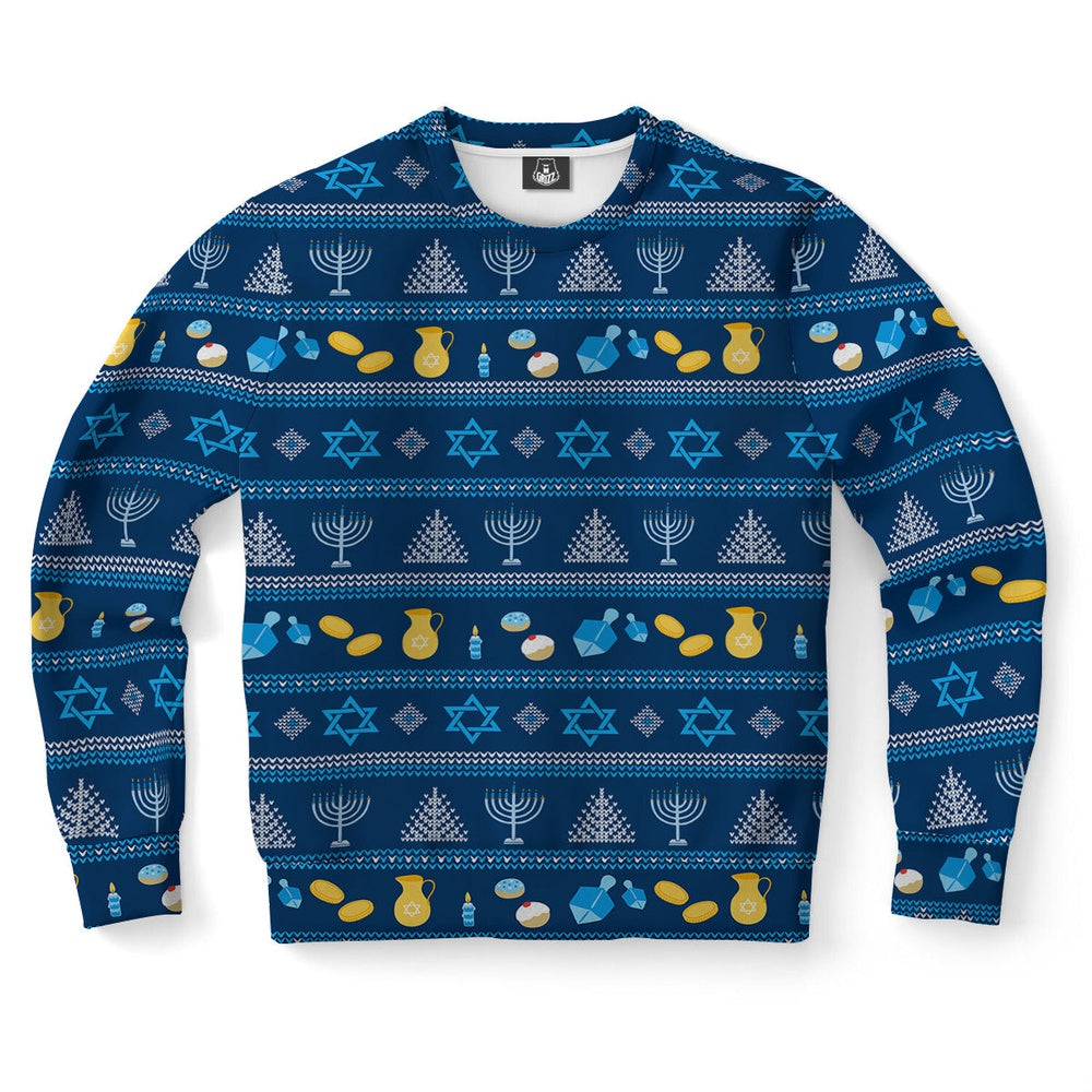 Hanukkah Pattern Ugly Christmas Sweater, Christmas Ugly Sweater, Sweater Xmas, Ugly Sweater
