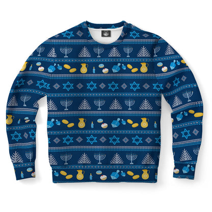 Hanukkah Pattern Ugly Christmas Sweater, Christmas Ugly Sweater, Sweater Xmas, Ugly Sweater