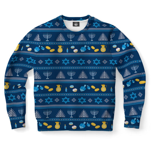 Hanukkah Pattern Ugly Christmas Sweater, Christmas Ugly Sweater, Sweater Xmas, Ugly Sweater
