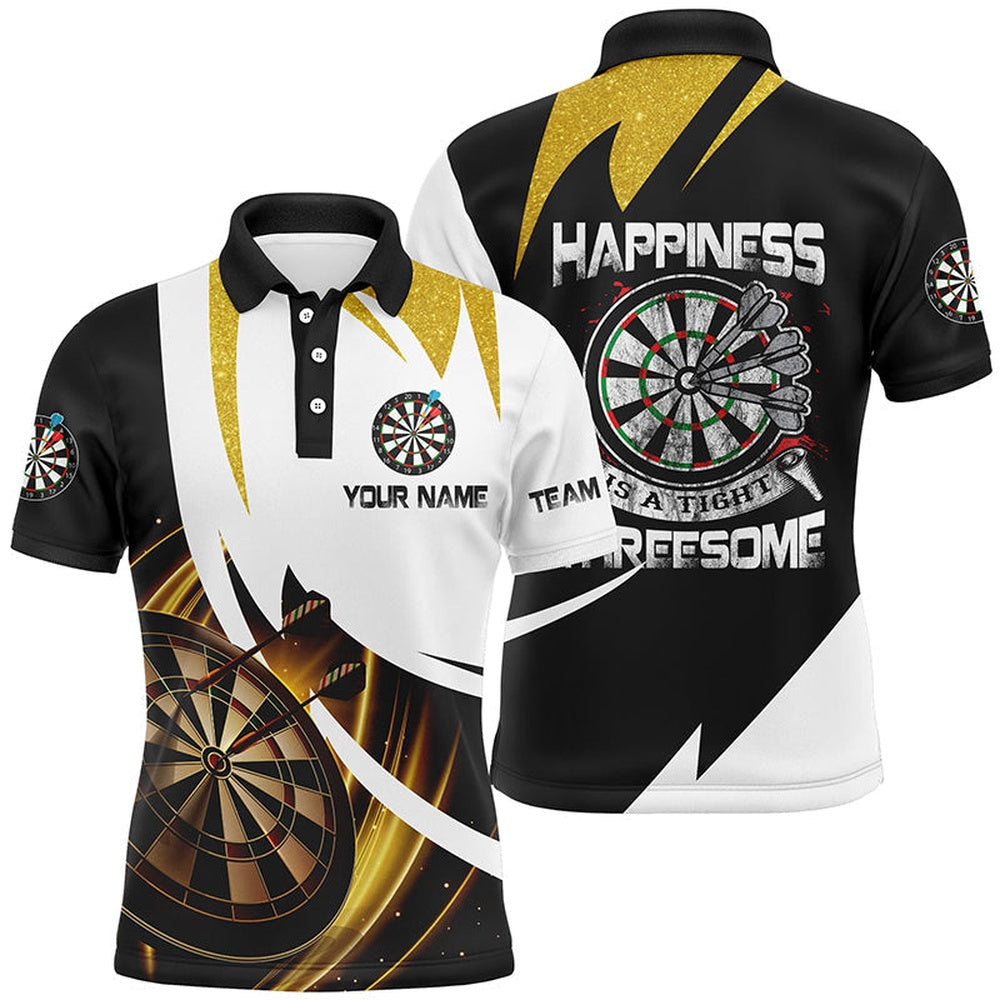 Happiness Is A Tight Personalized Men Darts Polo Shirt Custom Dart Team Polo For Men, Darts Team Polo Shirt
