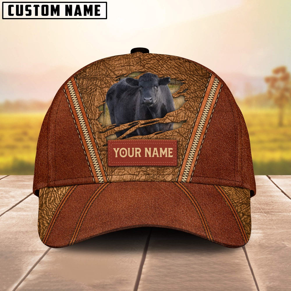 Happy Black Angus Customized Name Cap, Farmer Cap, Vintage Farmer Hat, Mens Farmer Hats, Cap For Farmers