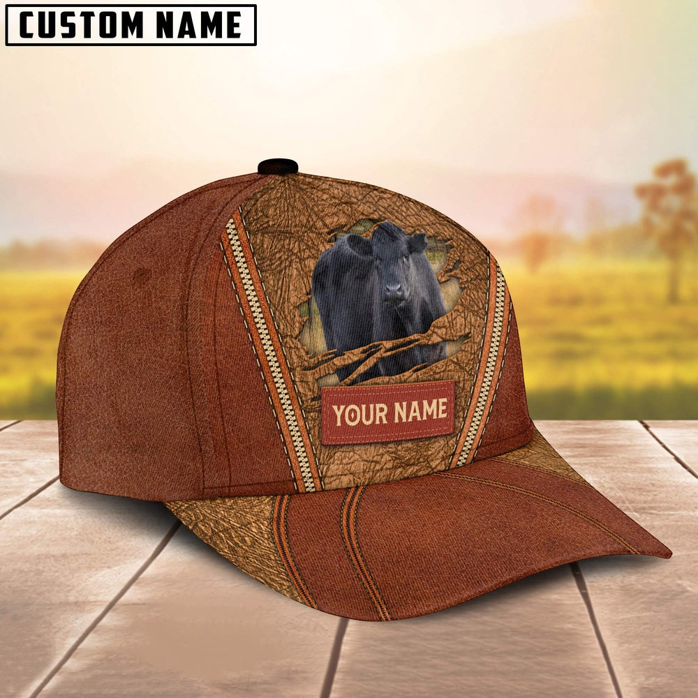 Happy Black Angus Customized Name Cap, Farmer Cap, Vintage Farmer Hat, Mens Farmer Hats, Cap For Farmers