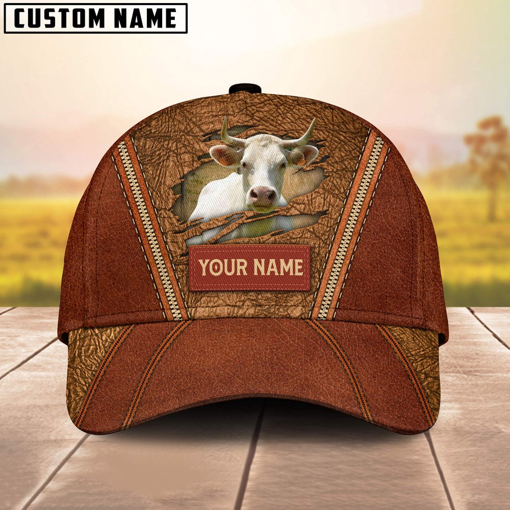 Happy Charolais Customized Name Cap, Farmer Cap, Vintage Farmer Hat, Mens Farmer Hats, Cap For Farmers