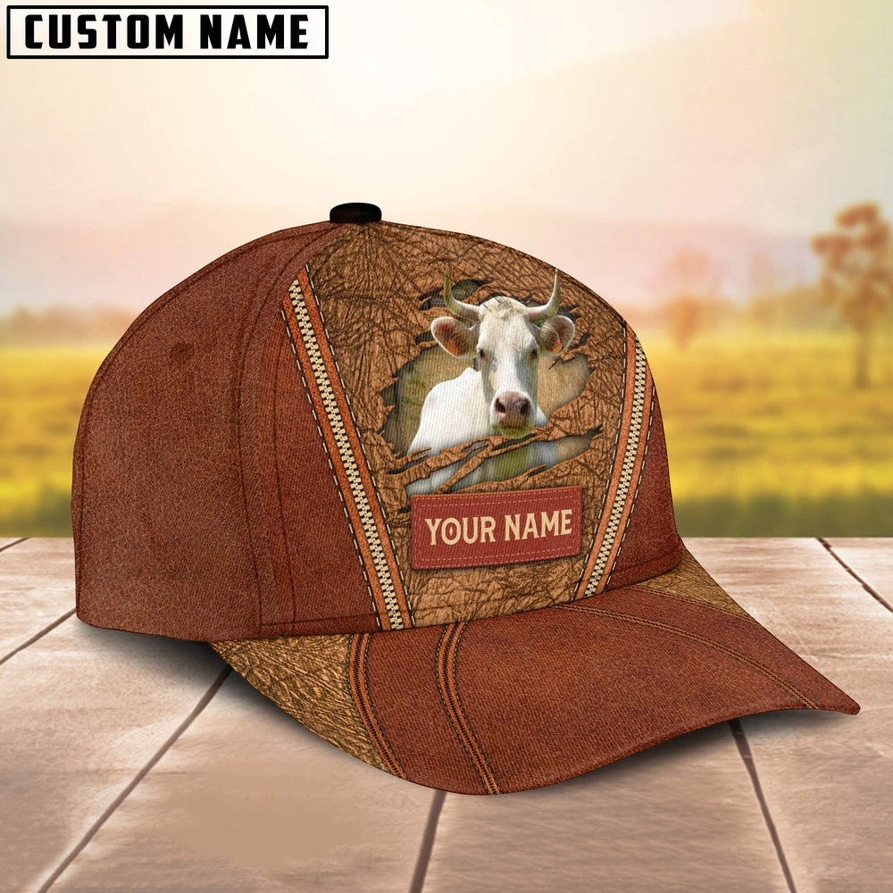 Happy Charolais Customized Name Cap, Farmer Cap, Vintage Farmer Hat, Mens Farmer Hats, Cap For Farmers