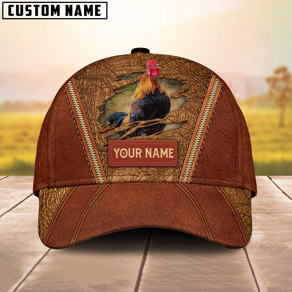 Happy Chicken Customized Name Cap, Farmer Cap, Cap For Farmers, Best Farm Hat, Farm Use Hat