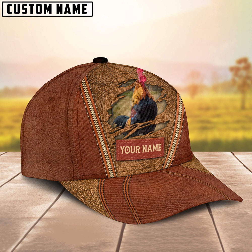 Happy Chicken Customized Name Cap, Farmer Cap, Cap For Farmers, Best Farm Hat, Farm Use Hat