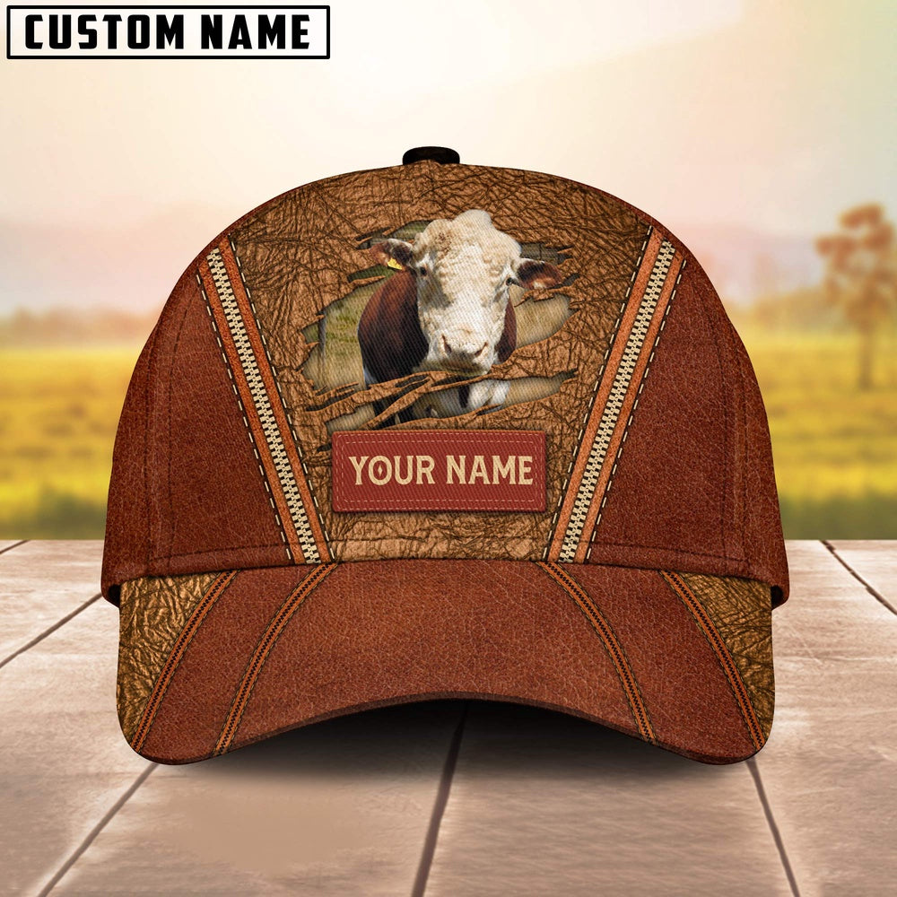 Happy Hereford Customized Name Cap, Farmer Cap, Cap For Farmers, Best Farm Hat, Farm Use Hat