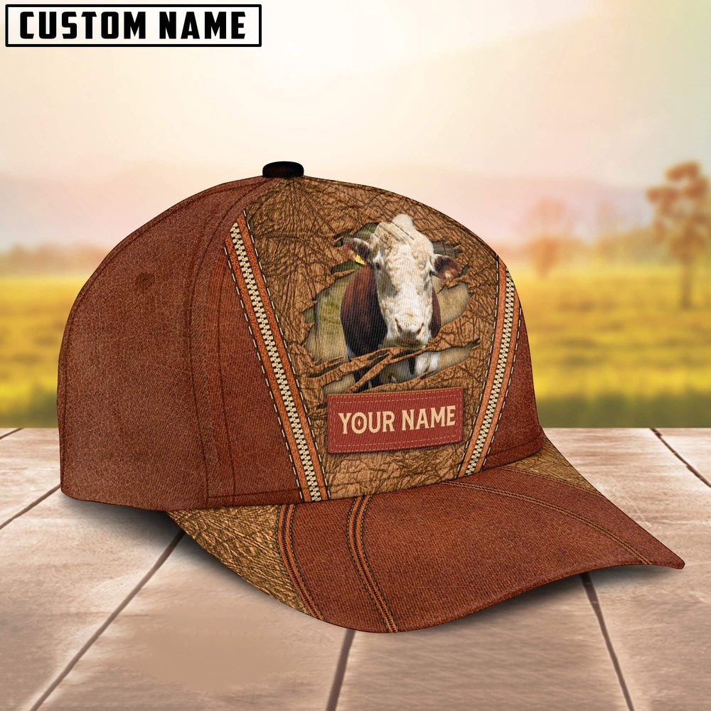 Happy Hereford Customized Name Cap, Farmer Cap, Cap For Farmers, Best Farm Hat, Farm Use Hat
