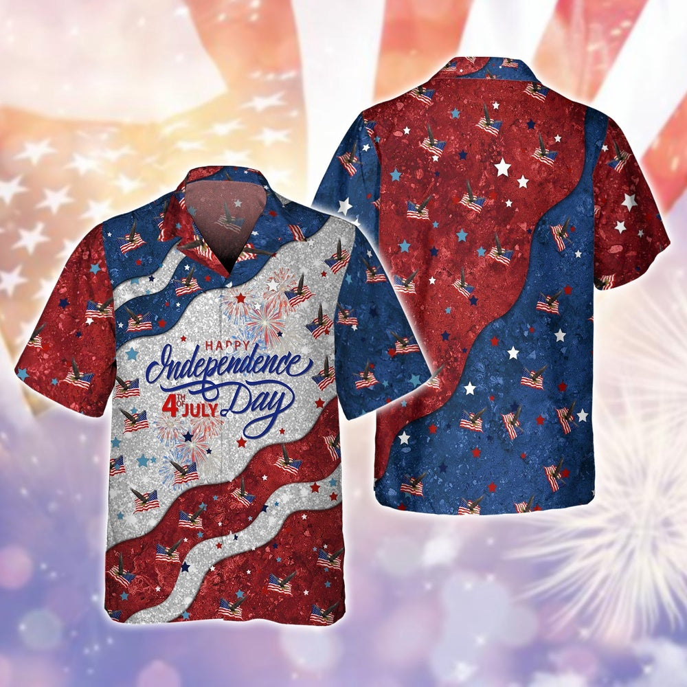 Happy Independence Day 4TH Of July All 3D Printed Hawaiian shirt, Farm Hawaiian Shirt, Farmer Hawaii